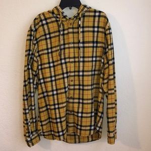 flannel with hood yellow size medium